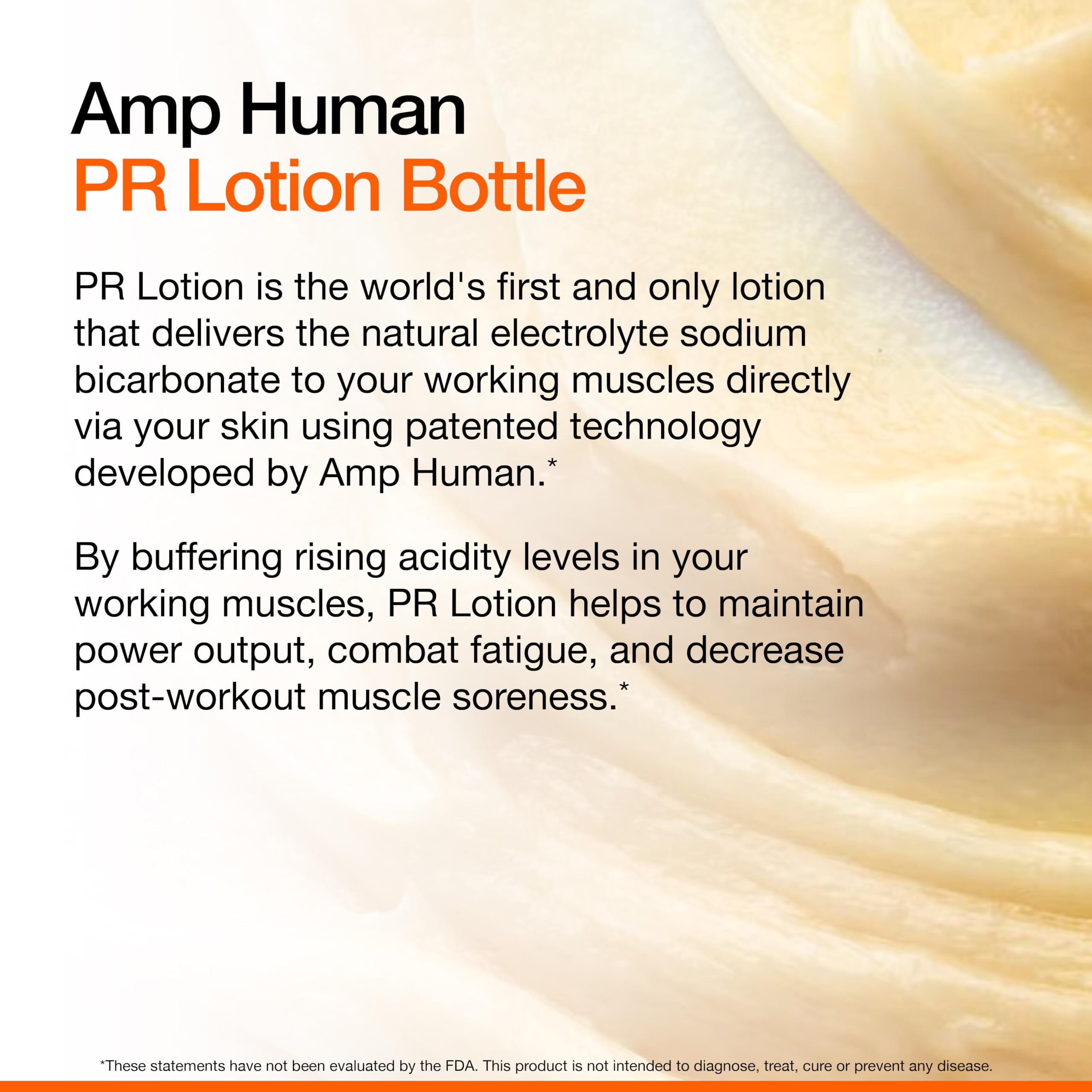 Amp Human PR Lotion, Performance & Recovery Bicarb Sports Lotion, Natural Electrolyte Sodium Bicarbonate Bottle - (300g)